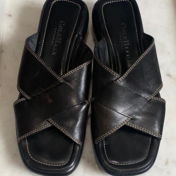 COLE Haan black slides sandals - Picture 1 of 6